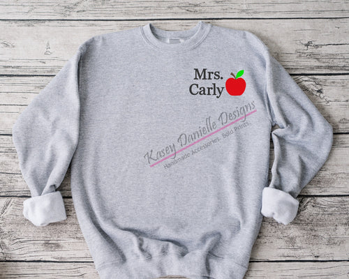 Teacher Embroidered Crewneck, Personalized Crewnecks , Sweatshirts for Teachers, Educator Sweatshirt, Professor Gift, Principal Gifts,