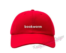 Load image into Gallery viewer, Bookworm Embroidered Baseball Cap, Book Nerd Dad Hat, Reader Baseball Hats, Book Lover Aesthetic Hats, Gifts for Readers
