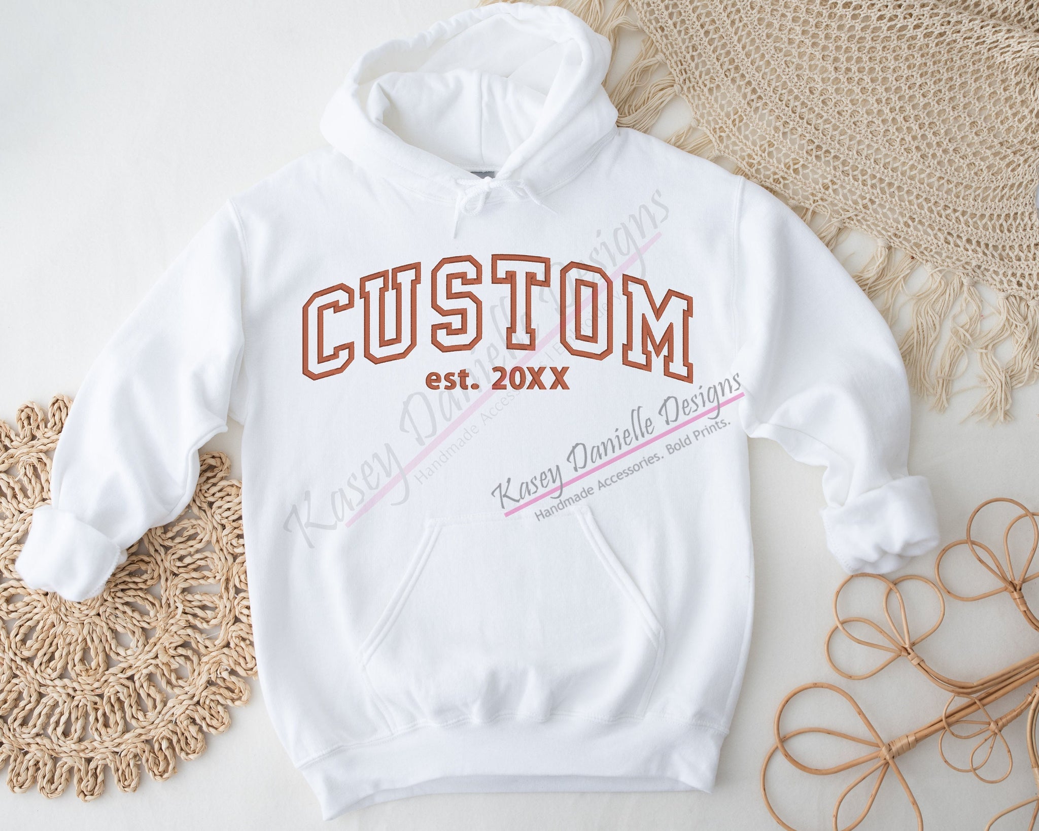 Custom Embroidered Hoodie, Custom Embroidered Pullover
